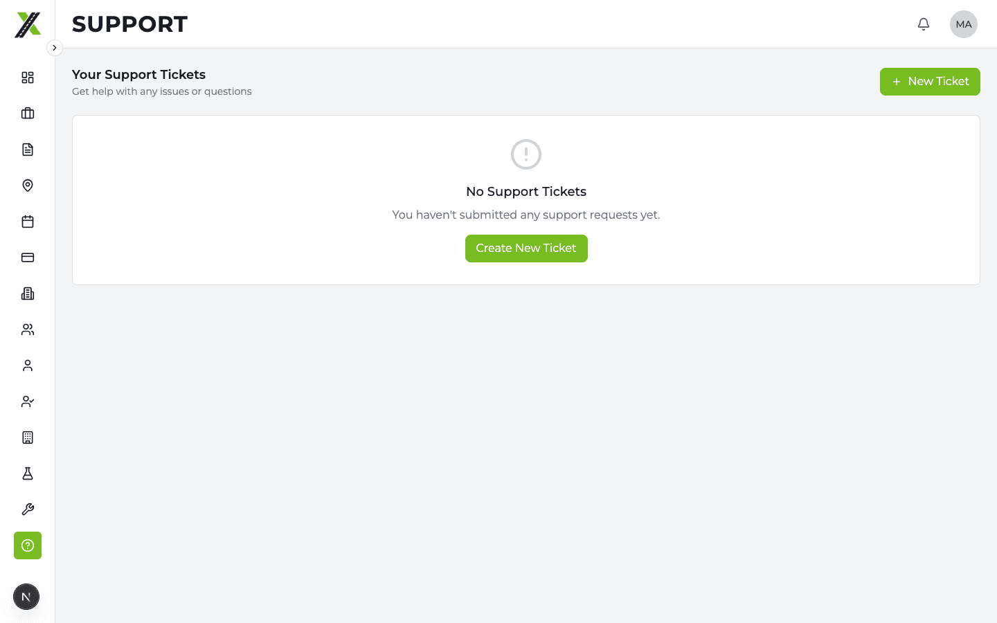 Support page