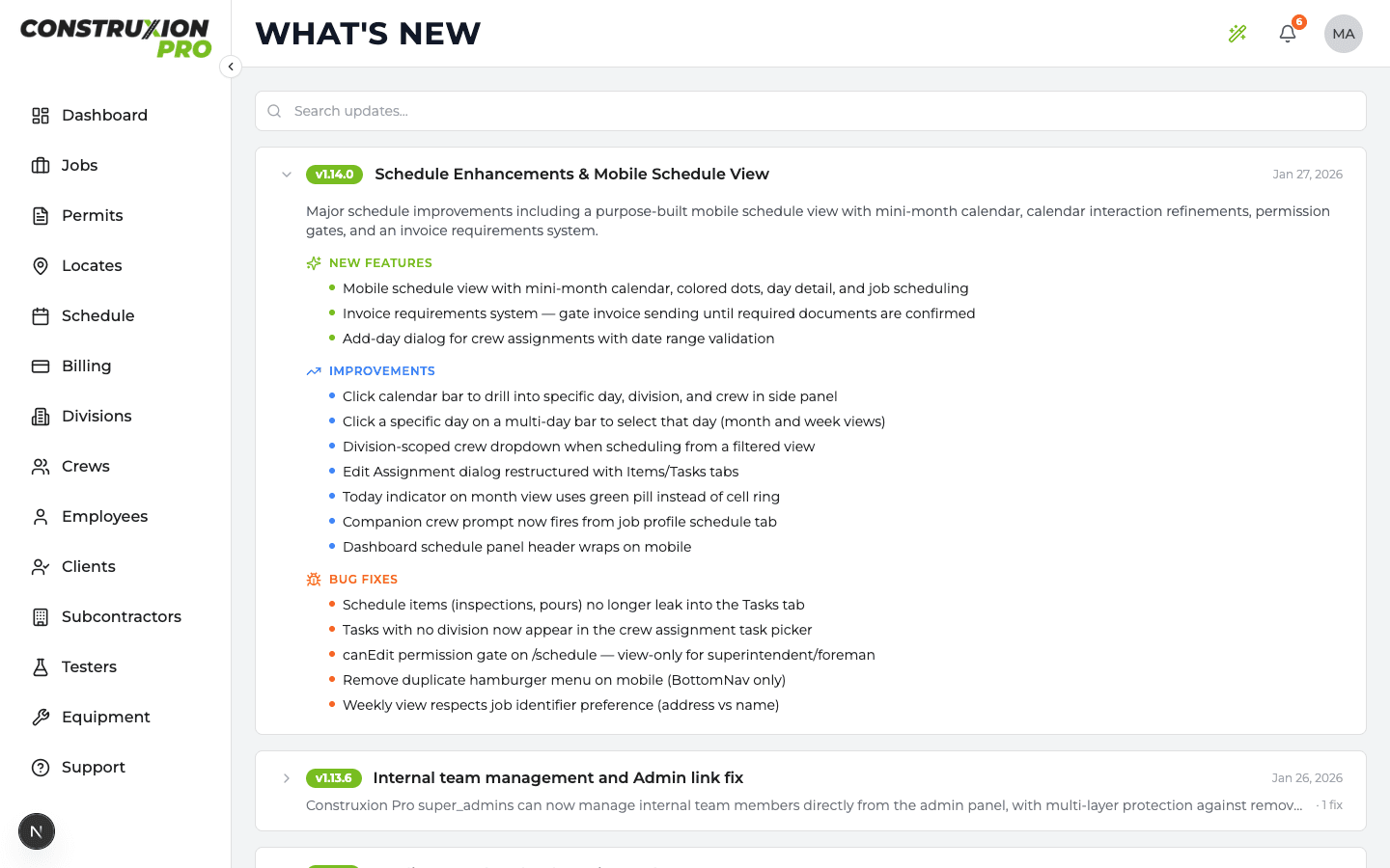 What's New page